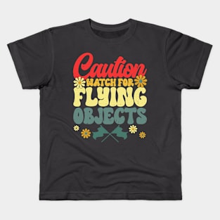 Winter Color Guard Caution Watch For Flying Objects Kids T-Shirt